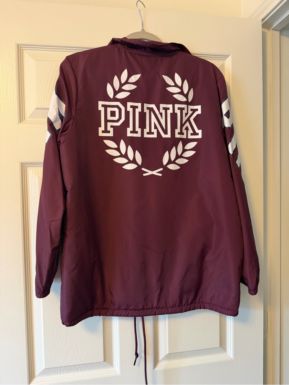 Victoria’s Secret PINK Burgundy Sherpa Lined Logo Jacket S